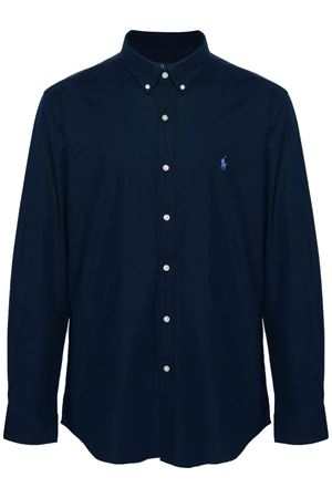 Camicia in cotone elasticizzato blu navy RALPH LAUREN | 710928254001NAVY
